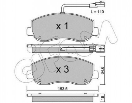 Гальмівні колодки передние Renault Master III/Opel Movano 10- Cifam 822-898-0 (фото 1)