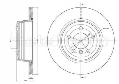 BMW Диск тормозной задн.X5 E70 07-,F15 13-,X6 E71 08-,F16 14- Cifam 800-1025C (фото 1)