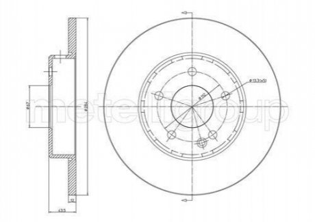 Диск тормозной перед. DB W202 93-00 Cifam 800-313C (фото 1)