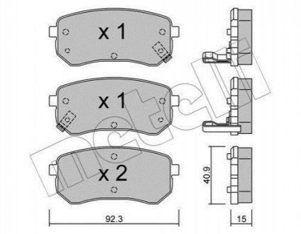 Колодки дискового тормоза Metelli 22-0815-0 (фото 1)