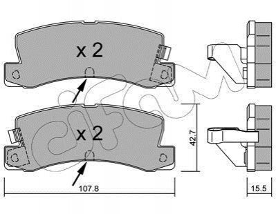 Колодки гальмівні задн. Avensis/Corolla/Camry/Corona/Celica/Carina/RX/ES 87-07 Cifam 822-161-2 (фото 1)