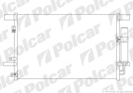 Радиатор кондиціонера Citroen C4 1.6/1.8 12- /Mitsubishi Lancer 08- /Peugeot 4007, 4008 07- Polcar 5266K8C1 (фото 1)