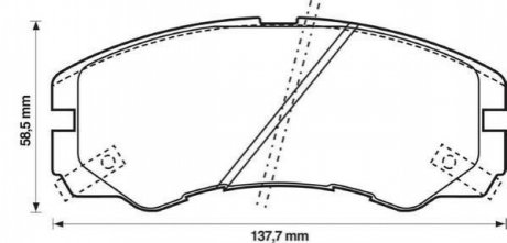 Колодки тормозные передние MONTEREY 3.1TD,3.2I 91- Jurid 572348J (фото 1)