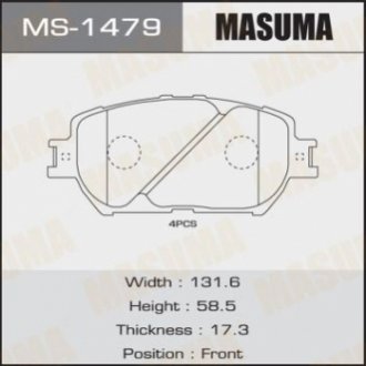 Колодка тормозная передняя Masuma MS1479 (фото 1)