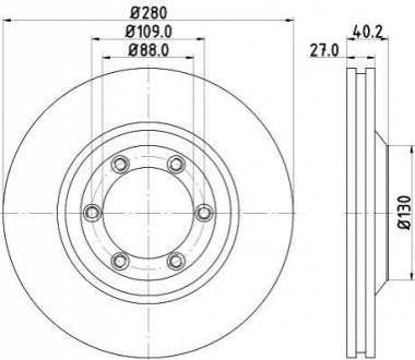 Диск гальмівний Isuzu D-MAX 2.5D 06.12- HELLA PAGID 8DD 355 115-231 (фото 1)