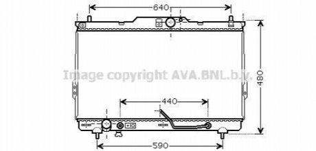 Радиатор охолодження двигуна HYUNDAI SANTA FE 20TD AT 03-06 (Ava) AVA COOLING HY2114 (фото 1)