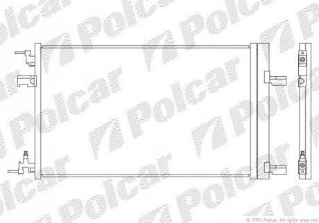 Радиатор кондиціонера Opel Astra J 09- Polcar 5511K8C2S (фото 1)