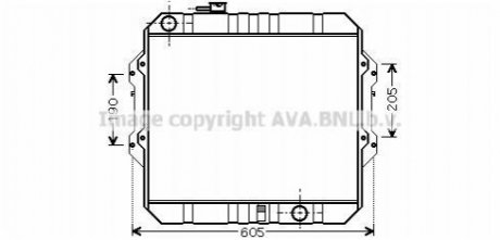 Радіатор охолодження двигуна TOYOTA HILUX MK VI (1995) HILUX 2.5 D4D (Ava) AVA COOLING TO2371 (фото 1)