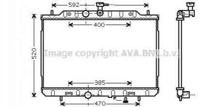 Радиатор охолодження двигуна NISSAN X-TRAIL (2007) 2.0 (Ava) AVA COOLING DN2291 (фото 1)