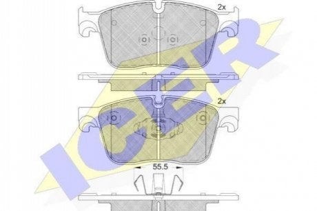 Комплект гальмівних колодок (дискових) ICER 182238 (фото 1)