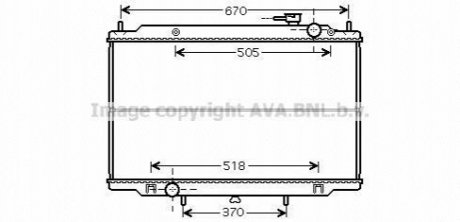 Радиатор охолодження NISSAN PICKUP D22-NP300 98+ (вир-во AVA) AVA COOLING DN2266 (фото 1)