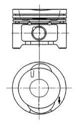 Поршень з кільцями 800024910000 VAG 75,01 1,4 i ABD (вир-во KS) Kolbenschmidt 92228600 (фото 1)