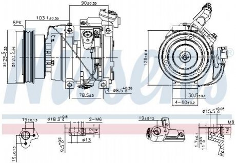 Компрессор TOYOTA SPORTS VAN (ACM20, CLM20) (01-) 2.0 D4D NISSENS 89576 (фото 1)