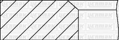 OPEL Комплект поршневих кілець (75,50/ +0,50) (1,5/1,5/4,0) Kadett D/E, Ascona, 1.3 (C 1,3 N, 1,3 S) YENMAK 91-09801-050 (фото 1)