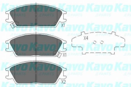 PARTS HYUNDAI гальмівні колодки дискові Accent,Getz,Lantra,Honda,Mitsubishi KAVO KBP-3033 (фото 1)