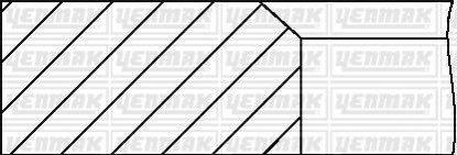 Комплект поршневих кілець RENAULT TRAFIC 1.9DcI 01- (80/STD) (2.5/2/3) YENMAK 91-09165-000 (фото 1)