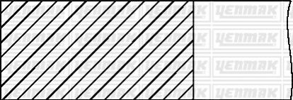 Комплект поршневих кілець CHEVROLET AVEO 1.2, 1.4 (73.4/STD) (1.2/1.2/2) YENMAK 91-09222-000 (фото 1)