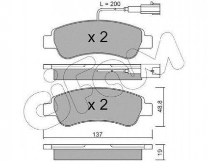 CITROEN гальмівні колодки задн (з датчик) Jumper,Fiat Ducato, Peugeot 06- Cifam 822-710-1 (фото 1)