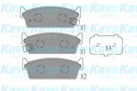 PARTS NISSAN Гальмівні колодки задн. Almera 00- Maxima QX 00- KAVO KBP-6601 (фото 1)