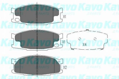 PARTS MITSUBISHI К-т гальмівних колодок передних Canter KAVO KBP-5539 (фото 1)