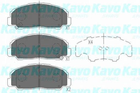 PARTS TOYOTA гальмівні колодки передн. Land Cruiser -96 KAVO KBP-1505 (фото 1)