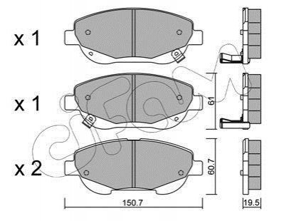 TOYOTA колодки гальм. передн. Avensis 2,0-2,2 08- Cifam 822-879-0 (фото 1)