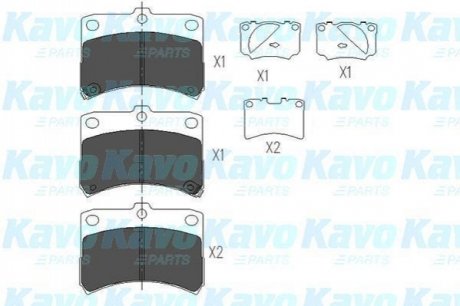 PARTS DAIHATSU Тормозные колодки передн.Cuore 98- KAVO KBP-1510 (фото 1)