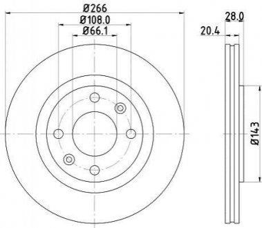 HELLA Citroen диск гальмівний передн. Berlingo 96-02 HELLA PAGID 8DD 355 102-051 (фото 1)