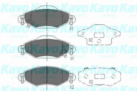 PARTS TOYOTA Гальмівні колодки передн.Yaris 99- KAVO KBP-9023 (фото 1)