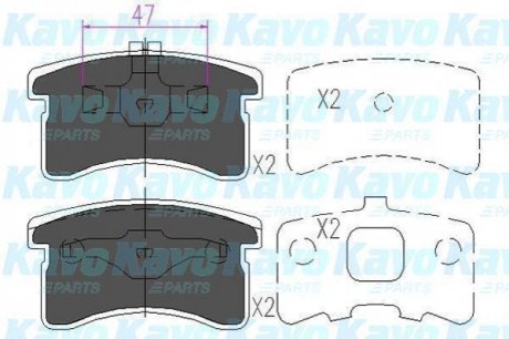 PARTS NISSAN Гальмівні колодки Maxima QX 94-00 KAVO KBP-1506 (фото 1)