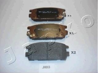 Колодки тормозные задні диск. Hyundai Terracan (HP) (01-08) JAPKO 51H03 (фото 1)