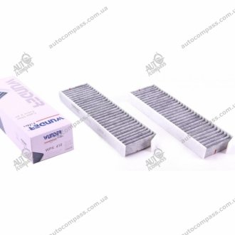 Фільтр салону Citroen Berlingo/Peugeot Partner 08- (вугільний) (к-кт 2 шт.) WUNDER FILTER WPK 410
